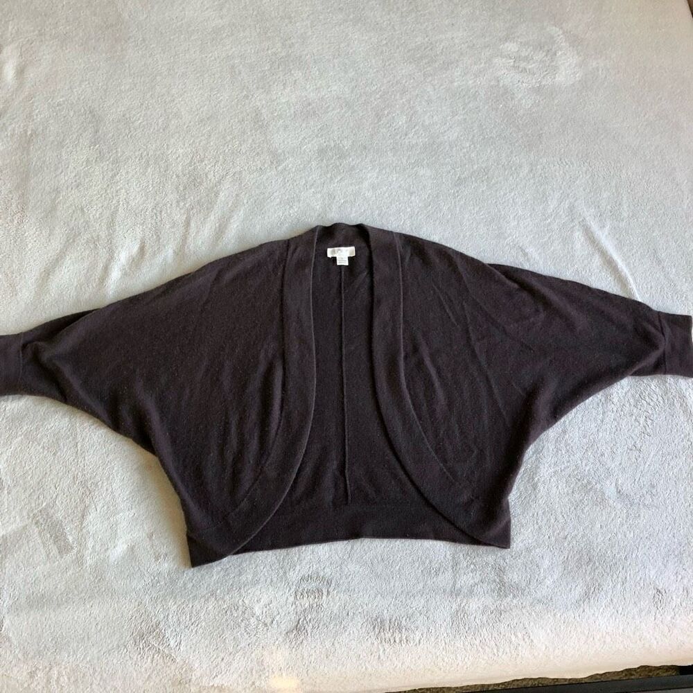 Anne Taylor Loft Cashmere Dolman Sleeved Cocoon Shrug Cardigan